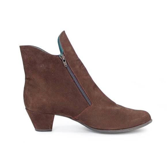 Arche Women's Brown Suede Side Zipper Ankle Booties: Size EU 40.5 - Picture 2 of 8